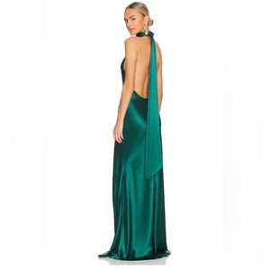 Emerald green halter neck gown